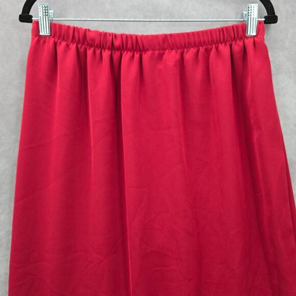 Red Midi Pull On Elastic Split Executive Suit Skirt Plus 14W - Picture 3 of 5